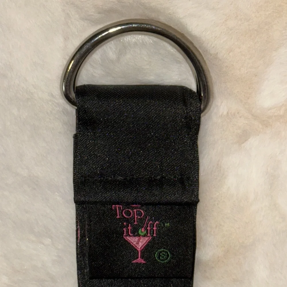 Pink & Black Fly Print D Ring Ribbon Belt Women’s S Small By Top It Off